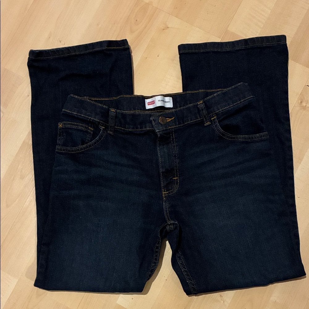 Wrangler Boot Cut Dark Blue Denim Jeans. 18 Husky